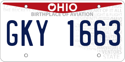 OH license plate GKY1663