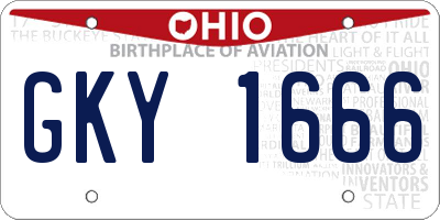 OH license plate GKY1666