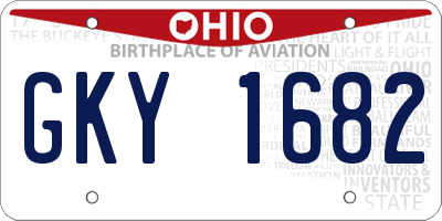 OH license plate GKY1682