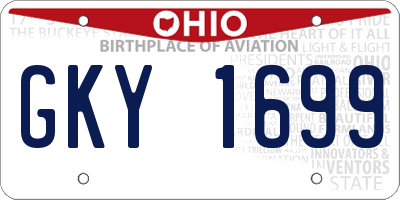 OH license plate GKY1699