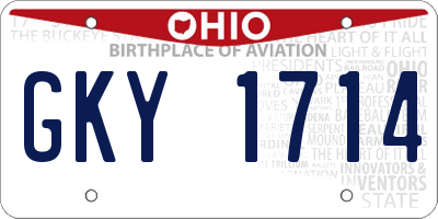 OH license plate GKY1714