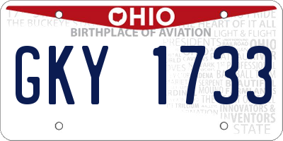 OH license plate GKY1733