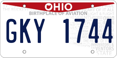 OH license plate GKY1744