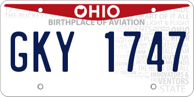 OH license plate GKY1747