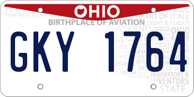 OH license plate GKY1764