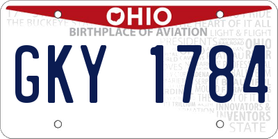 OH license plate GKY1784