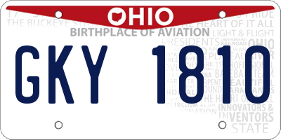 OH license plate GKY1810