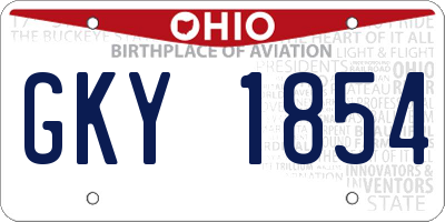 OH license plate GKY1854