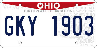 OH license plate GKY1903