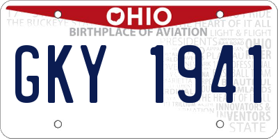 OH license plate GKY1941