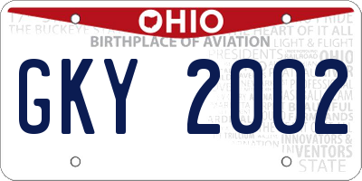 OH license plate GKY2002