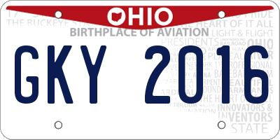 OH license plate GKY2016