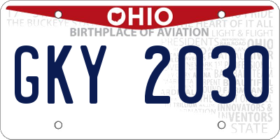 OH license plate GKY2030