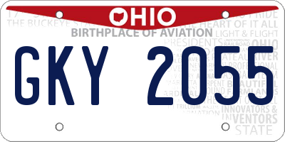 OH license plate GKY2055