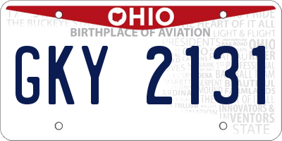 OH license plate GKY2131