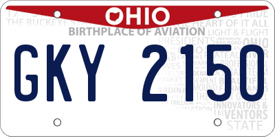 OH license plate GKY2150