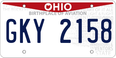 OH license plate GKY2158