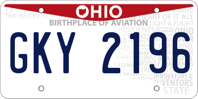 OH license plate GKY2196