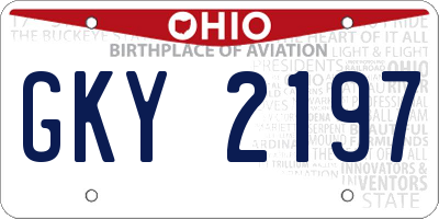 OH license plate GKY2197