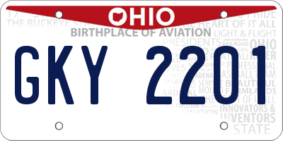OH license plate GKY2201