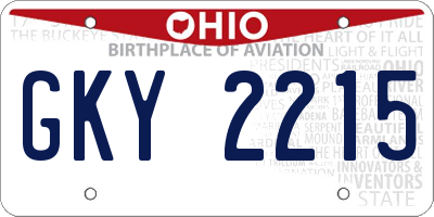 OH license plate GKY2215