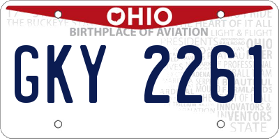 OH license plate GKY2261