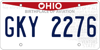 OH license plate GKY2276
