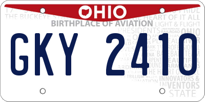 OH license plate GKY2410