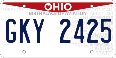 OH license plate GKY2425