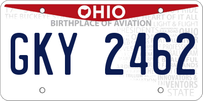 OH license plate GKY2462