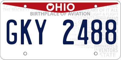 OH license plate GKY2488