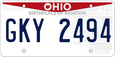 OH license plate GKY2494