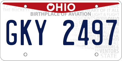 OH license plate GKY2497