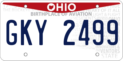 OH license plate GKY2499