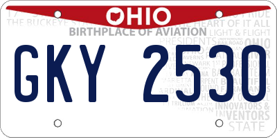 OH license plate GKY2530