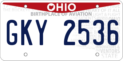 OH license plate GKY2536