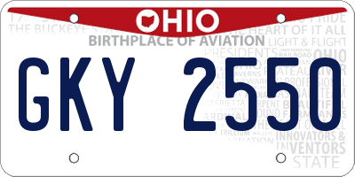 OH license plate GKY2550