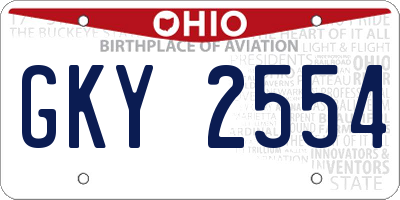 OH license plate GKY2554