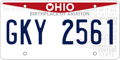 OH license plate GKY2561