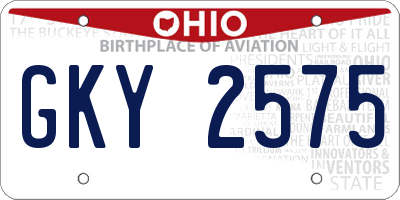 OH license plate GKY2575