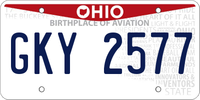 OH license plate GKY2577