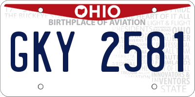 OH license plate GKY2581