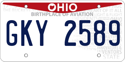 OH license plate GKY2589