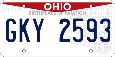 OH license plate GKY2593