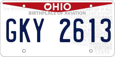 OH license plate GKY2613