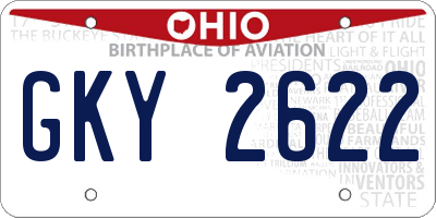 OH license plate GKY2622