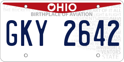 OH license plate GKY2642
