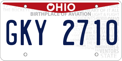 OH license plate GKY2710