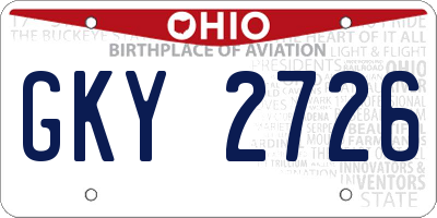 OH license plate GKY2726