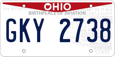 OH license plate GKY2738